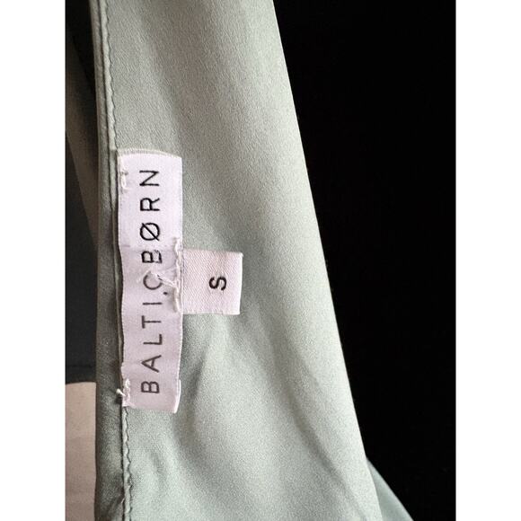 Baltic Born Sage Green Satin Midi Dress Small Wedding Guest Bridesmaid Softgirl - Picture 2 of 11